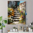 thumbnail image 4 of Secret Garden Wildflower Steps Canvas Print, Cottagecore Rustic Floral Painting, Elegant Above Bed Bedroom Decor, 4 of 8