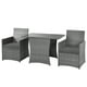 Patiojoy 3PCS Patio Rattan Furniture Set Outdoor Wicker Table & Chair Set w/Cushions Gray - image 4 of 6