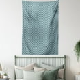 thumbnail image 4 of Neutral Color Tapestry, Overlapped Style Rounds with Geometric Square Ornaments Pattern, Wall Hanging for Bedroom Living Room Dorm Decor, 60W X 80L Inches, Blue Grey and Pale Teal, by Ambesonne, 4 of 5