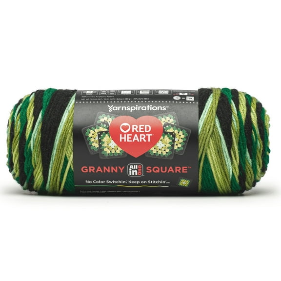 Red Heart All in One Granny Square-Verdant Vine
