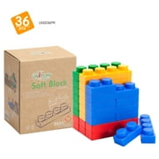 UNiPLAY Basic Soft Building Blocks ? Cognitive Development Toy, Educational Blocks, Interactive Sensory Chew Toy for Ages 3 Months and Up (36-Piece Set)