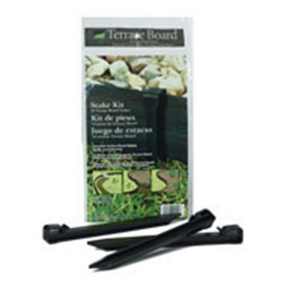 Master Mark Plastics 99402 10 in. Black Terrace Board Stake Kit 10 Pack