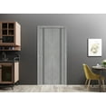 thumbnail image 3 of Sliding Closet Bi-fold Doors 56 x 96 inches | Planum 0016 Concrete with Frosted Glass | Sturdy Tracks Moldings Trims Hardware Set | Wood Solid Bedroom Wardrobe Doors, 3 of 6