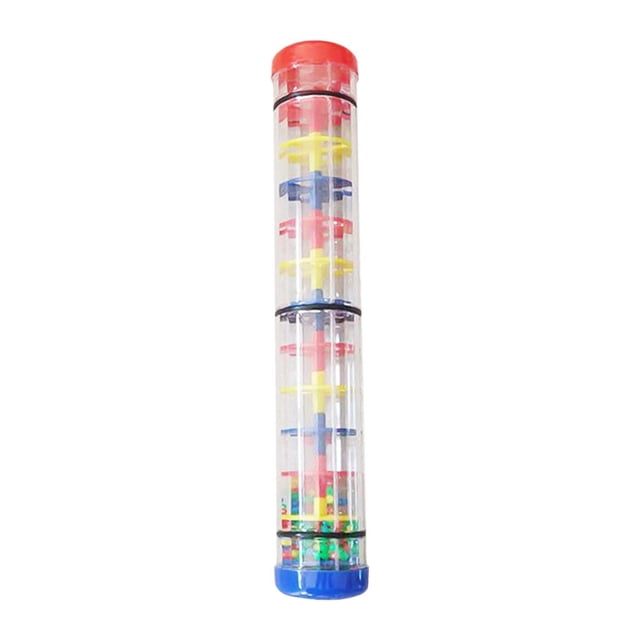 Rainmaker Toy - Sonajero para bebé con forma de gota de lluvia con cuentas, palo de lluvia con sonido de lluvia para el desarrollo, para niños, bebés 30cm