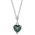 thumbnail image 2 of Galaxy Gold 14K 24" Solid White Gold Lab Grown Heart Alexandrite Necklace and Earrings Set Grade AAA, 2 of 7
