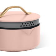 Beautiful by Drew Barrymore 12-Piece Cookware Set with EverGood Ceramic Nonstick Coating and Strainer Lids, Rose