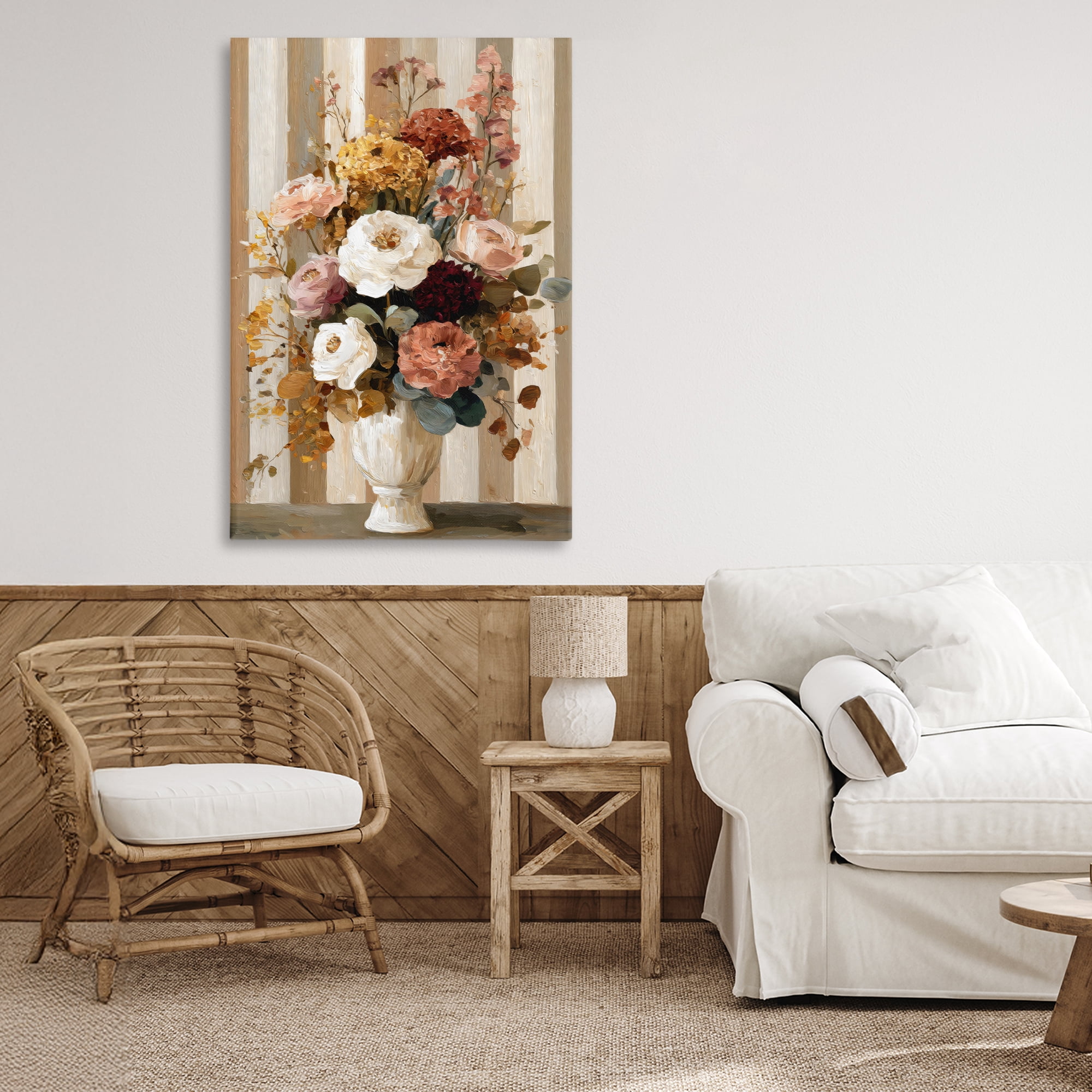 Stupell Industries Vintage Arrangement in Vase Canvas Wall Art, design by Petal Prints Design