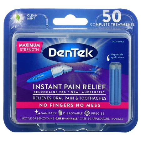 2 Pack - DenTek Adult Instant Pain Relief Kit Maximum Stregnth, 50 Each