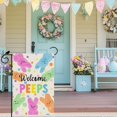 thumbnail image 4 of Welcome Easter Colorful Dots Cute Bunny Watercolor Rabbits Spring Garden Flag Yard Flag 12x18 Inch Double Sided Small Mini Yard Outdoor Outside Holiday Decoration, 4 of 5