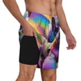 thumbnail image 2 of Naloa Rainbow Poodle Urban Street Print Men Swim Trunks with Compression Liner ,Board Shorts,Men's Swim Shorts with Drawstring and Elastic Waistband-3X-Large, 2 of 6