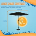 thumbnail image 4 of Trinidad II 9-ft Octagon Market Umbrella - Black - Polyester Canopy, 4 of 7