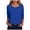 Blue, variant on Womens 3/4 Sleeve Ribbed T-Shirts Crew Neck Slim Basic Shirts Knit Fitted Casual Tops(Navy,M)