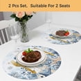 thumbnail image 5 of Blue Octopus Coastal Round 13 Inch Placemats Set of 2, Beach Starfish Nautical Coral Ombre HeatResistant Non Slip Place Mats for Dining Table, Wipeable Braided Kitchen Table Mats for Housewarming, 5 of 9