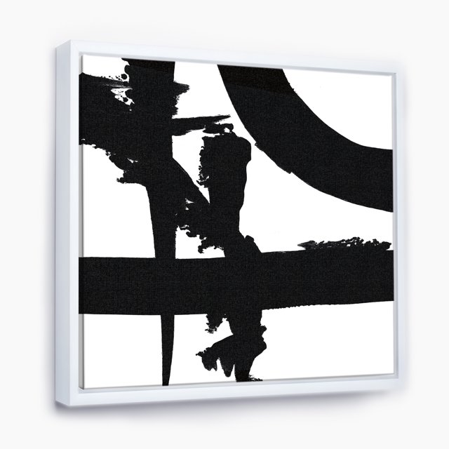 Black & White Crossing Paths I - Modern & Contemporary Framed Canvas
