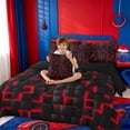 thumbnail image 4 of meiyoeat Red Checkered Grid 7-Piece Twin Bedding For Boys,3D Modern Abstract Geometric Bedding Comforter Set For Kids,Black Reversible, 4 of 7