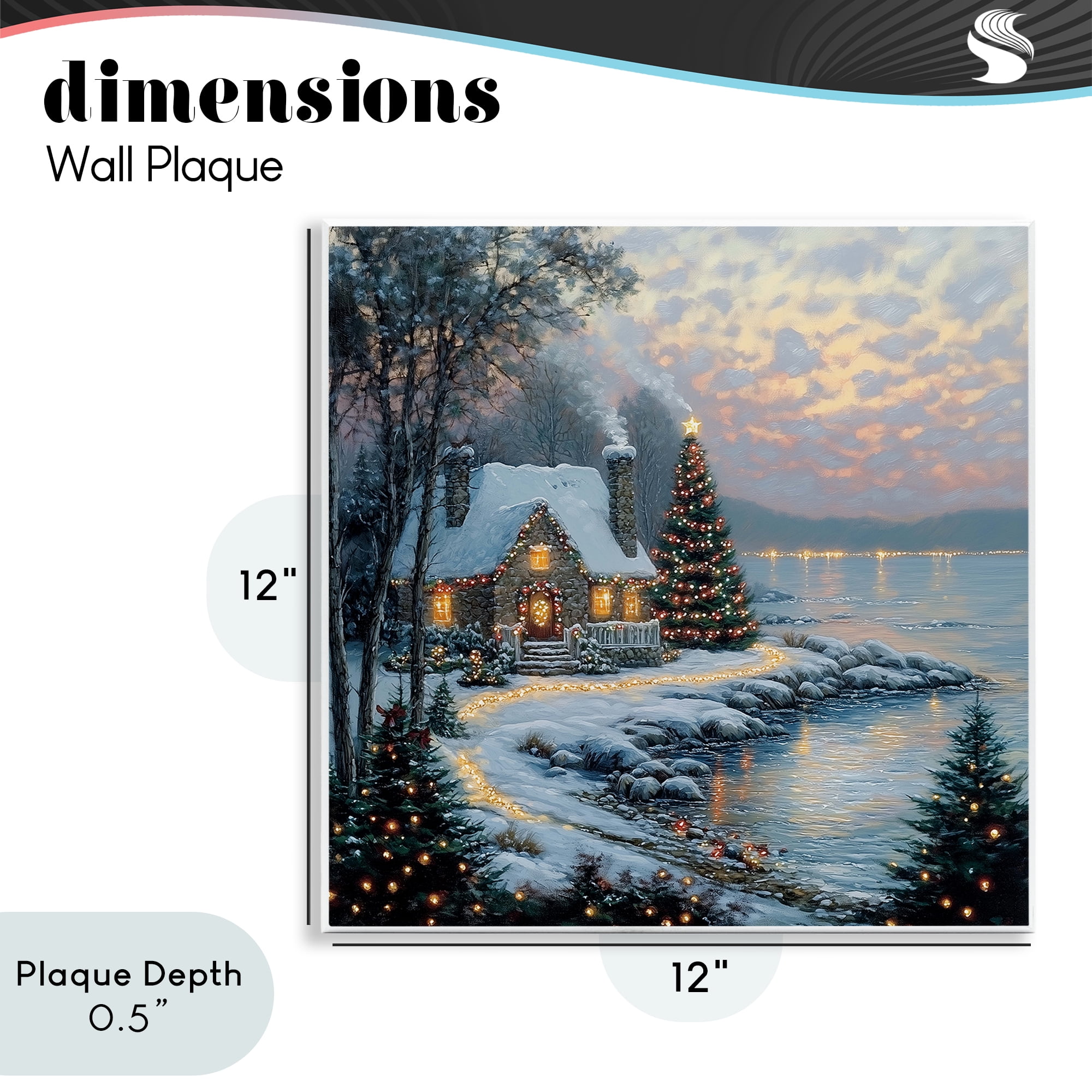 Stupell Industries Snowy Lit Cottage by Lake Wall Plaque Art, design by Heidi Kuntz