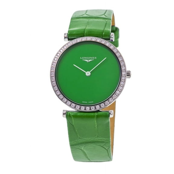 Longines La Grande Classique Quartz Green Dial Leather Strap Women's Watch L4.523.0.60.2