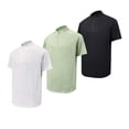 thumbnail image 2 of Mens Henley Shirts Short Sleeve Breathable Tops Zip Up Collared Summer Athletic Gym Outfits Lightweight Quick Dry Clothes M-5XL, 2 of 5