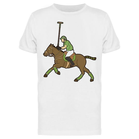 Green Polo Player T-Shirt Men -Image by Shutterstock, Male Medium