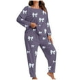 thumbnail image 2 of Censtreet Women's Plus Size 2 Piece Pajama Set Long Sleeve Shirt with Long Pajama Pant Printed Pj Lounge Sets XL-5XL, 2 of 5