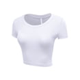 thumbnail image 3 of Women's Casual Slim Fit Short Sleeve Crew Neck Basic Crop Top T Shirts, 3 of 5