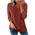 thumbnail image 4 of V Neck Long Sleeve Shirts for Women Casual Loose Tops Lightweight Tunic Sweaters, L, 4 of 6