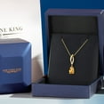 thumbnail image 5 of Gem Stone King 14K Yellow Gold Yellow Citrine and Lab Grown Diamond Pendant Necklace for Women | 1.10 Cttw | Gemstone November Birthstone | Pear Shape 9X6MM | With 18 inch Chain, 5 of 6