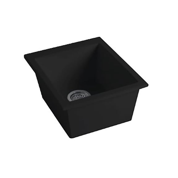 LaToscana PO02017101B 16 in. Fireclay Drop-In Bar Sink in Matte Black