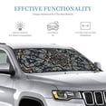 thumbnail image 3 of Car Sun Shade Windshield, Geometric Star Blue Pattern Automotive Front Window Sun Visor for Cars SUV Trucks-Sunshade Blocks Heat and Sun's UV Rays, Small Size, 3 of 8