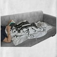 thumbnail image 6 of Letter L Soft Flannel Fleece Blanket, Ornated Capital L Calligraphy Initials Alphabet Family Name Medieval Culture, Cozy Plush for Indoor and Outdoor Use, 60" x 80", Black Grey White, by Ambesonne, 6 of 6