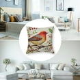 thumbnail image 5 of Acheng  Throw Pillow Covers Home Decorative Cushion Colorful Spring Animal Retro Flying Red Bird with Flowers Pillow Cases Square Pillocases for Outdoor Bed Sofa,Set of 2 White 20x20in, 5 of 7
