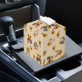 thumbnail image 7 of FUIALDOLG Decorative Tissue Box Cover Square with Farm Rooster Sunflower Tissue Box Holder Waterproof PU Leather Modern Facial Organizer for Bathroom/Car/Office Home Decor, 7 of 7