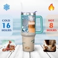 thumbnail image 4 of 40oz Cute Ocean Life Turtle Stainless Steel Flip Straw Tumbler Spill Proof Travel Cup Double Wall Vacuum Insulated Coffee Mug with Top Handle, 4 of 6