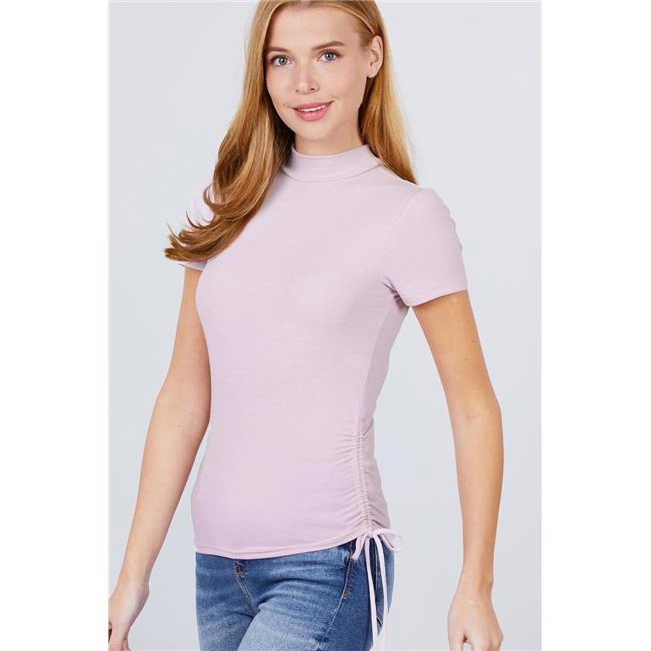 Womens Short Sleeve Mock Neck Side 