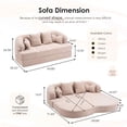 thumbnail image 2 of Timbernest 70" Boneless Couch, Convertible Sofa Bed, Fold Out Sleeper Loveseat, Apricot, 2 of 11