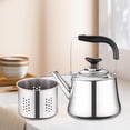 thumbnail image 4 of Hervidor de té silbante de acero inoxidable a Gas de inducción eléctrica, mango escaldado con derrame de té, vajilla de óxido, tetera para agua hirvie perfecl Tetera silbante, 4 of 8