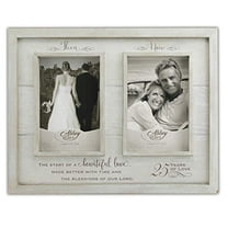 Abbey Gift Then & Now 25th Anniversary Wood Frame – 12" x 9.5" Multicolor Keepsake