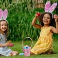 thumbnail image 6 of Easter Basket Cute Basket Decorative Bunny Basket With Bow For Easter Eggs Gift Giving Baskets For Gifts Empty, 6 of 6
