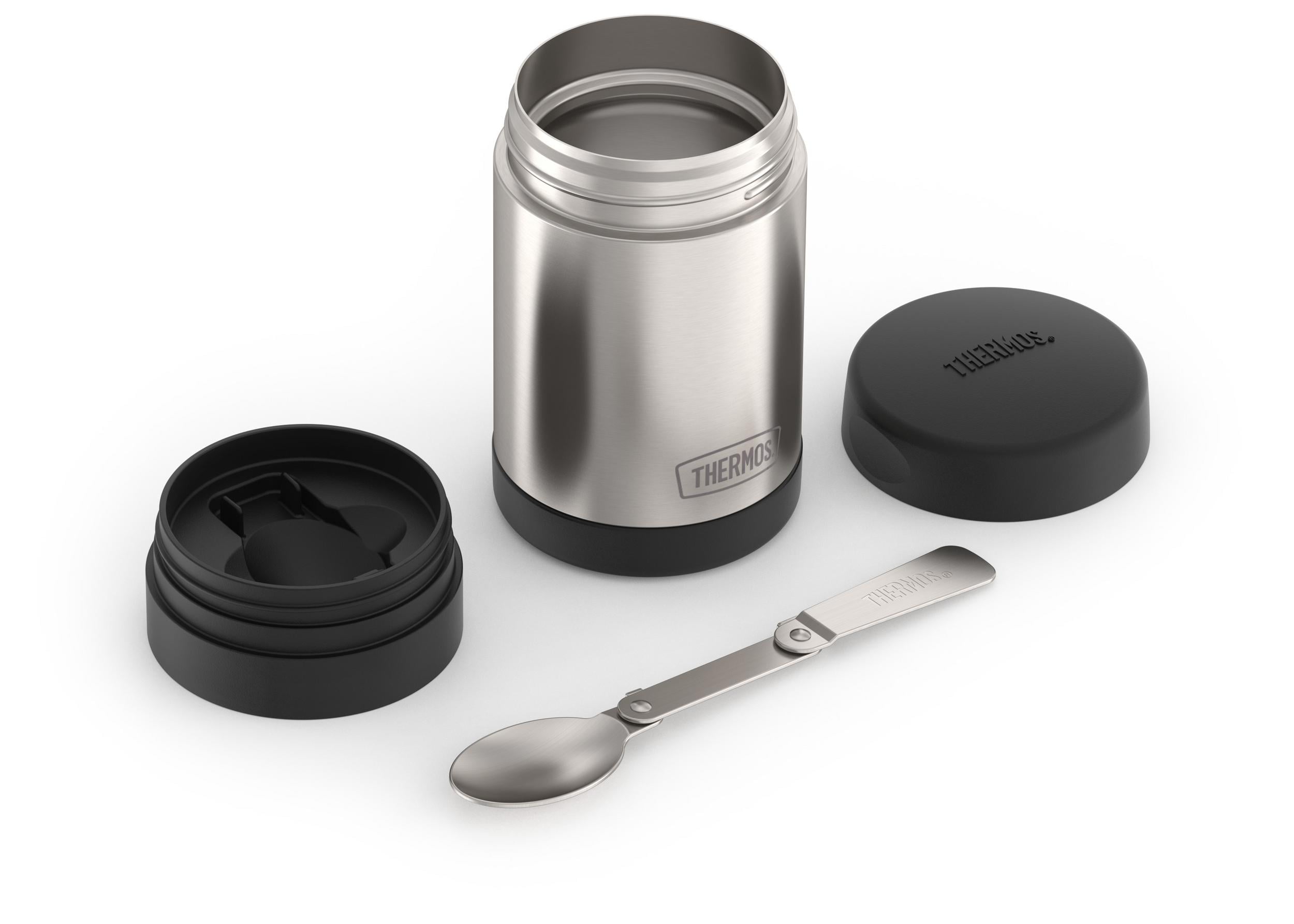 SMALLSHS Vacuum Insulated Food Jar with Foldable Spoon, Stainless Steel  Thermal Food Container Food Thermos Soup Cup Leak Proof Hot Cold Food for