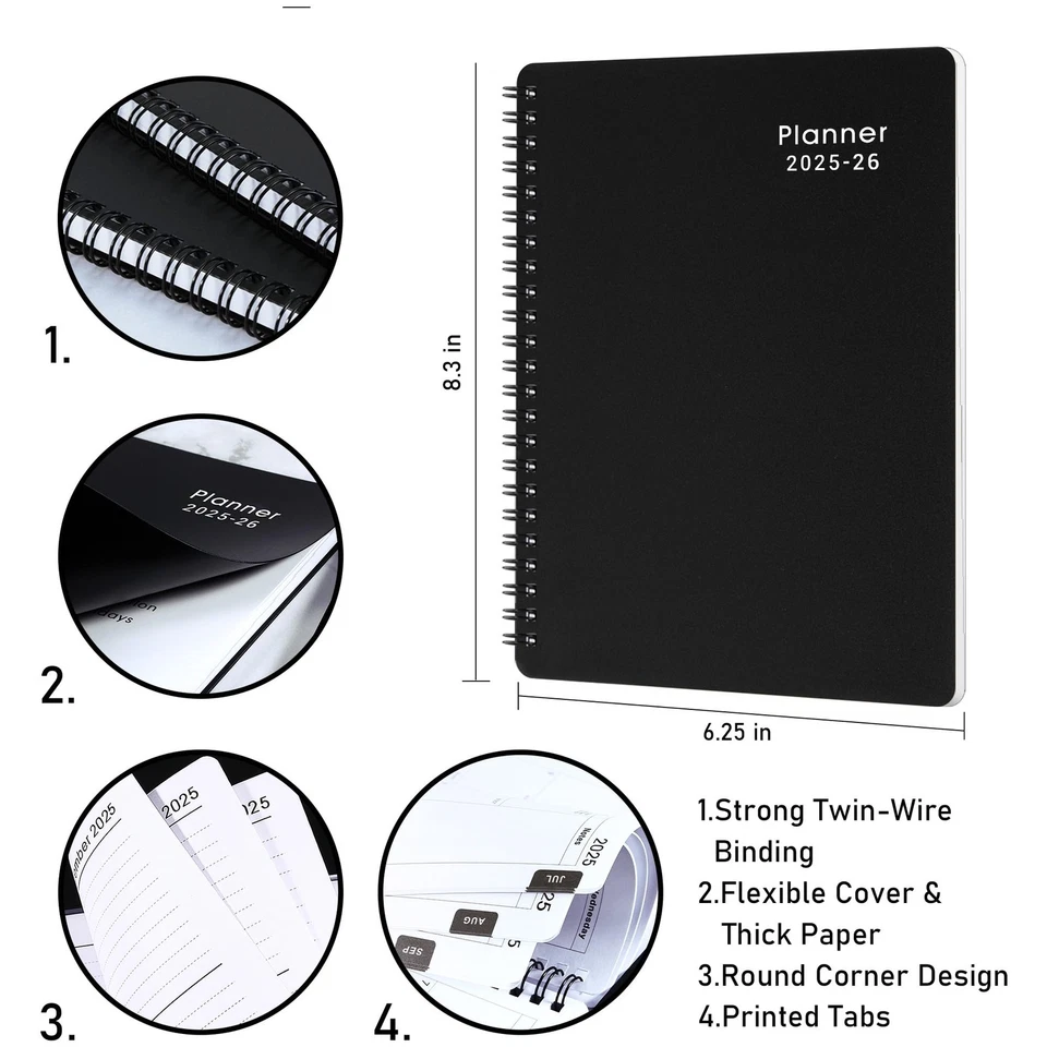2025-2026 Planner - Weekly & Monthly Academic Planner 2025-2026, From