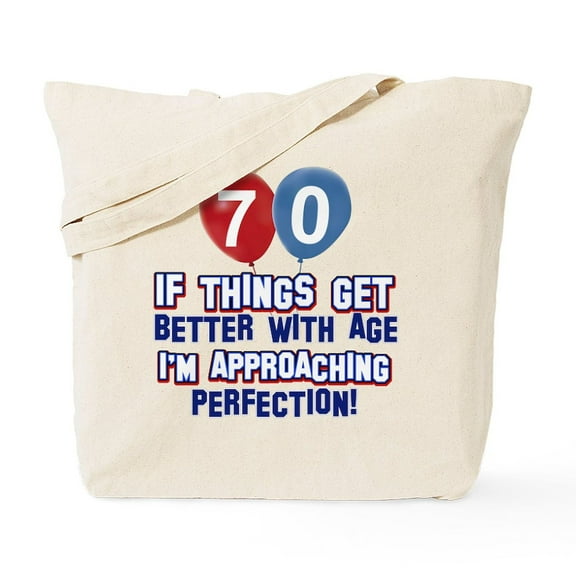 CafePress - 70 Year Old Birthday Designs Tote Bag - Unisex Canvas Tote Bag, Beige, 1-Piece