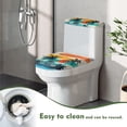 thumbnail image 4 of HELLHERO Sunset Coconut Tree Pattern 2 Piece Set Universal Toilet Bowl Cover with Stretch for Adjustable, 4 of 8