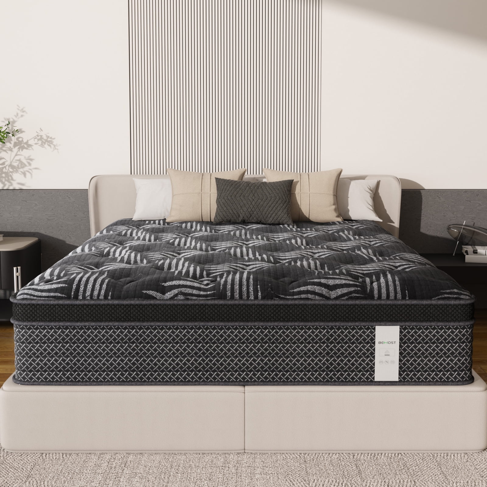 Behost Twin Mattress 10 inch in a Box, CertiPUR-US Memory Foam Hybrid Mattress Twin Size for Adults Bunk Bed, Medium Firm