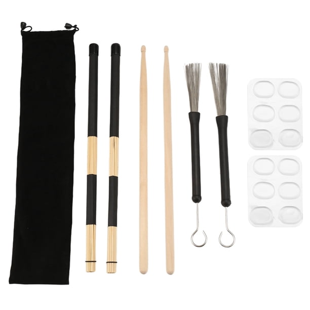 Juego de , de Madera 5A, Varillas de Batería, Cepillos, Cepillos de Alambre Retráctiles, Amortiguadores de Batería, para Niños y Adultos