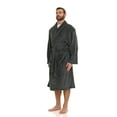thumbnail image 2 of North 15 Mens Plush Soft Warm Fleece Bathrobe - Charcoal-One size, 2 of 5