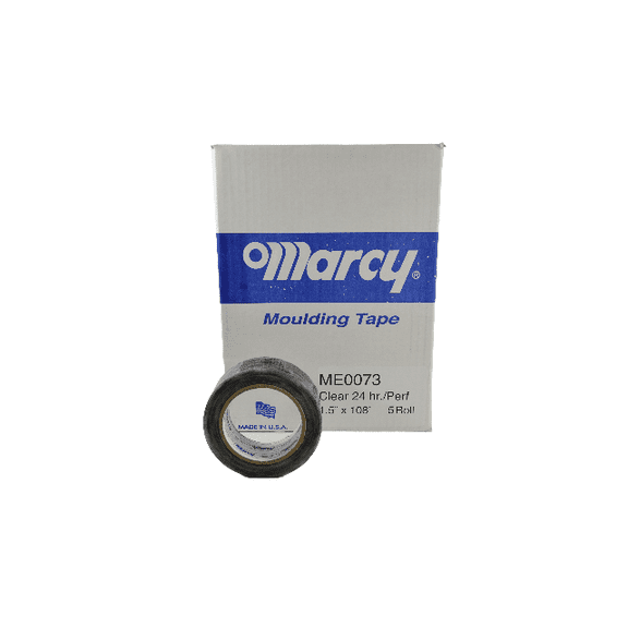 5 Rolls Molding Tape - All Weather, No Residue - 1.5" x 108' Clear 24-Hour, Printed/Perfed. (6")