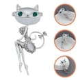 thumbnail image 3 of Cat Broche Pin Vintage CRISTAL CRISTAL SHAWL SHAYCH BROOCH CLIP Decoración Ornamento, 3 of 7