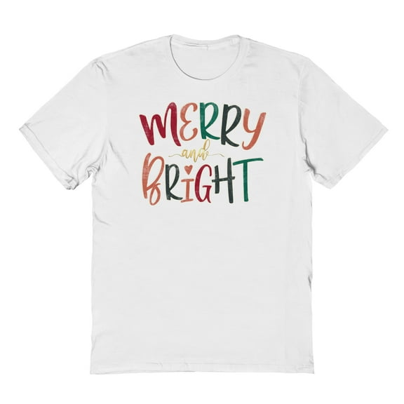 Haywood & Main Merry & Bright 2 Graphic White Men's Cotton T-Shirt