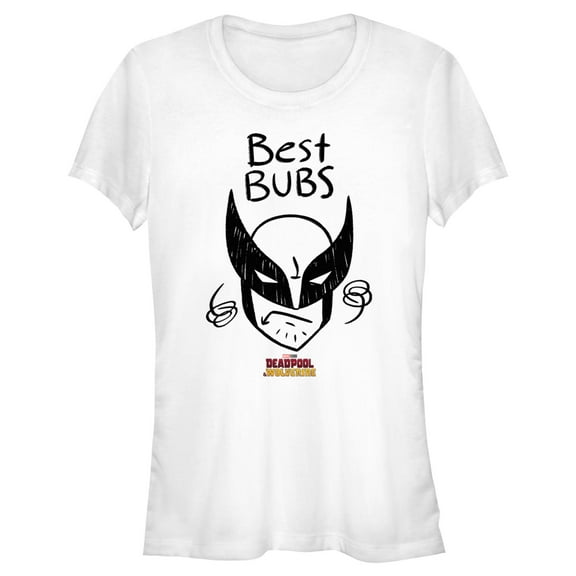 Junior's Marvel: Deadpool & Wolverine Best Bubs Sketch Portrait Graphic T-Shirt
