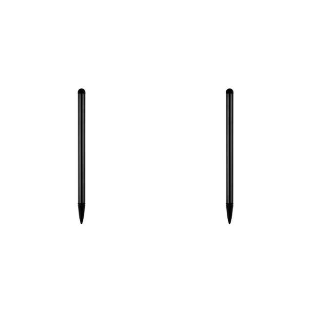 Inteprter Bolígrafo capacitivo práctico profesional a prueba de arañazos lápiz de punta dura resistente bolígrafo de goma Stylus bolígrafos Negro 2piezas